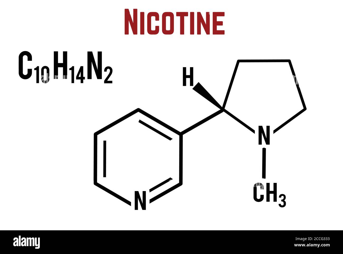 Formule Chimique Structurale Moléculaire De Nicotine Sur Fond Blanc Illustration Vectorielle 1583