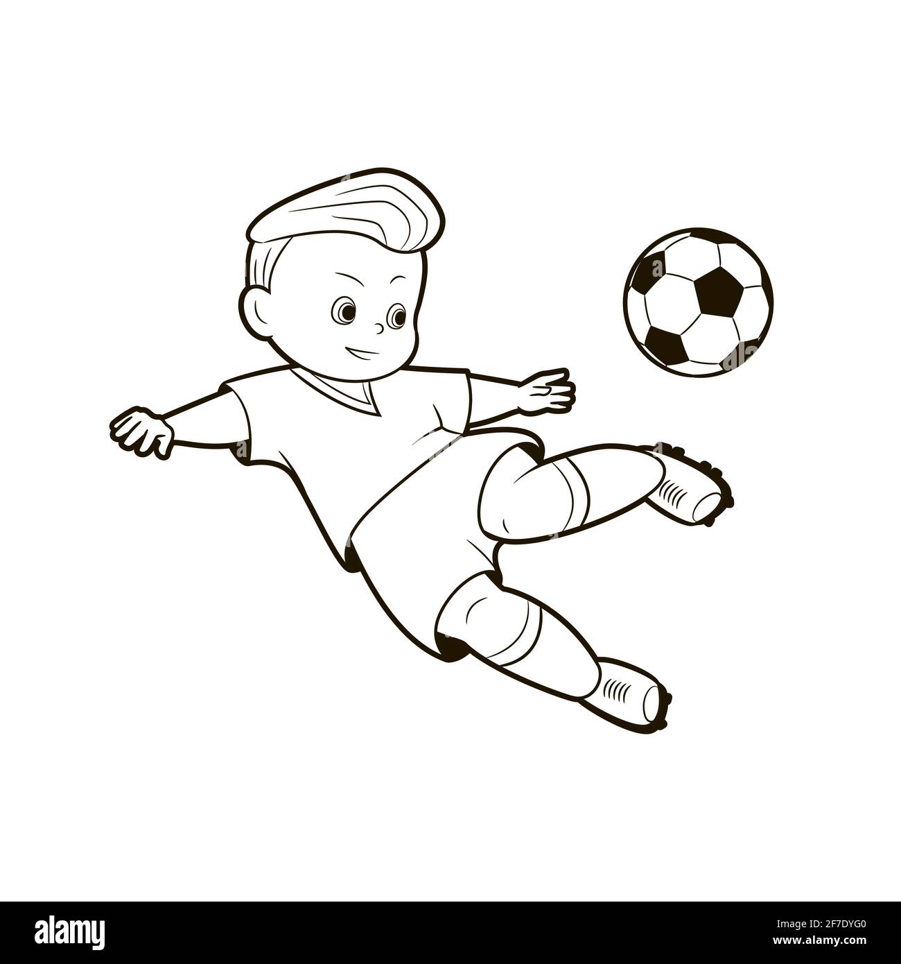 Livre De Coloriage Représentations De Garçons De Soccer Dans Diverses Positions Jouant Un 8645