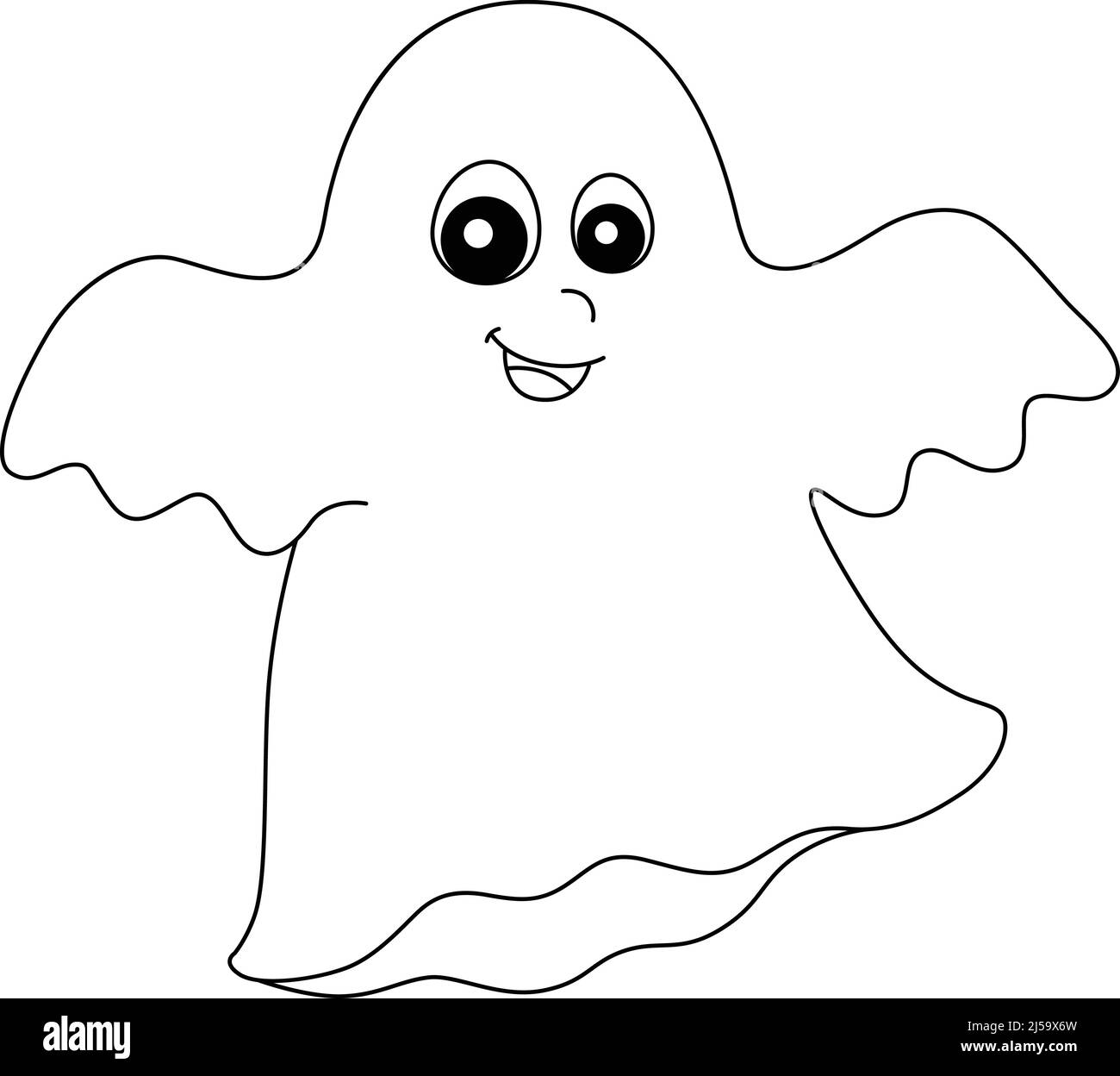 Page de coloriage Halloween fantôme isolée pour enfants Image ...
