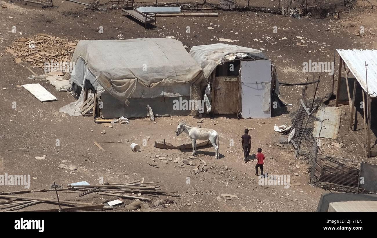 Le camp Khan alAhmar de la tribu bédouine Jahalin se trouve sur le