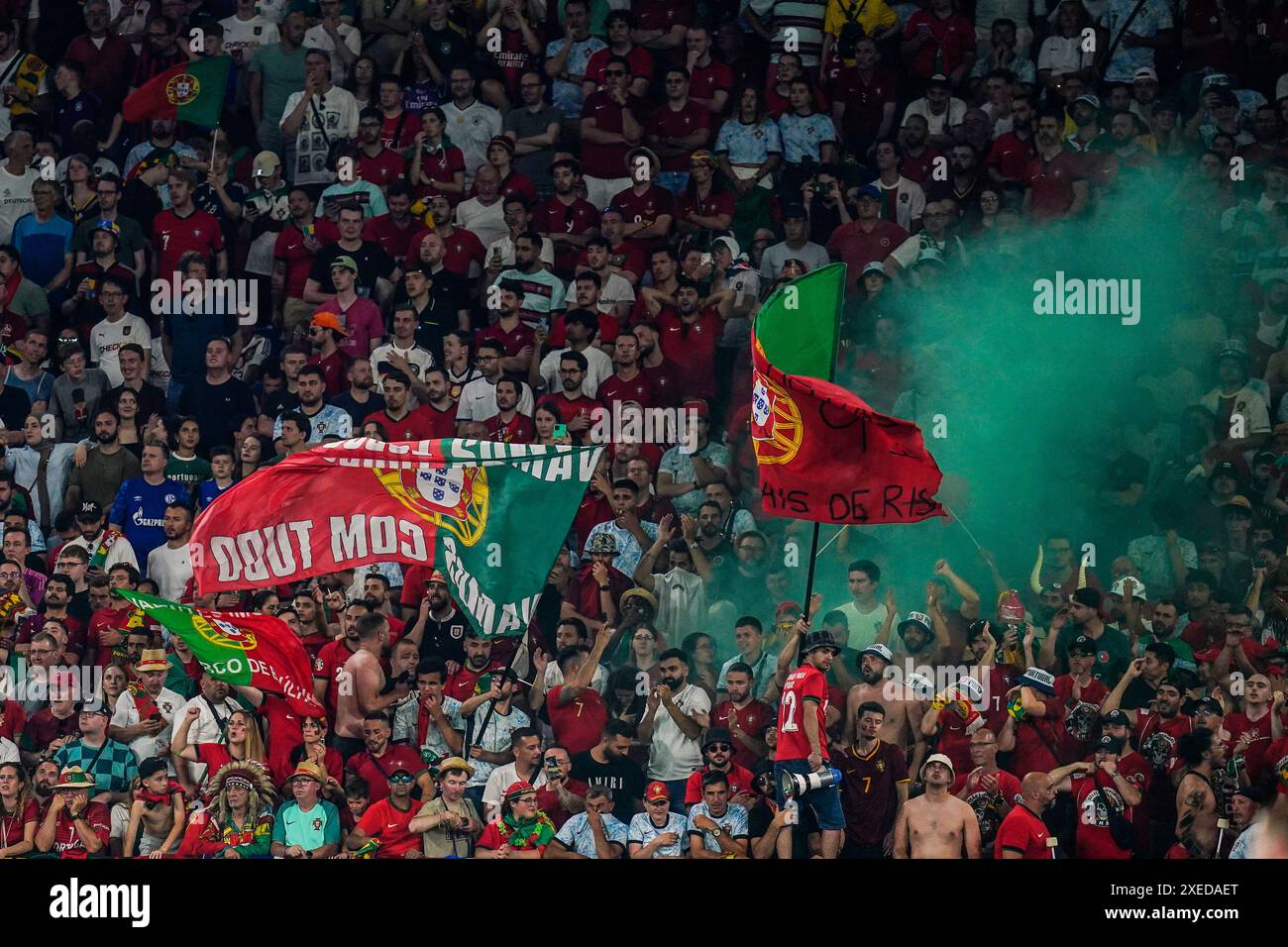 Les supporters du Portugal lors du match UEFA Euro 2024 opposant la