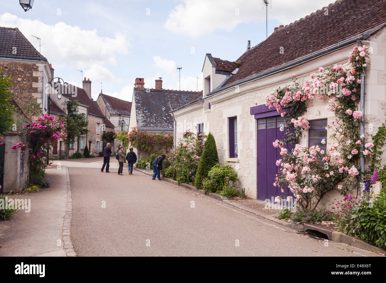 Le village de Chedigny, France. Le village détient une rose festival