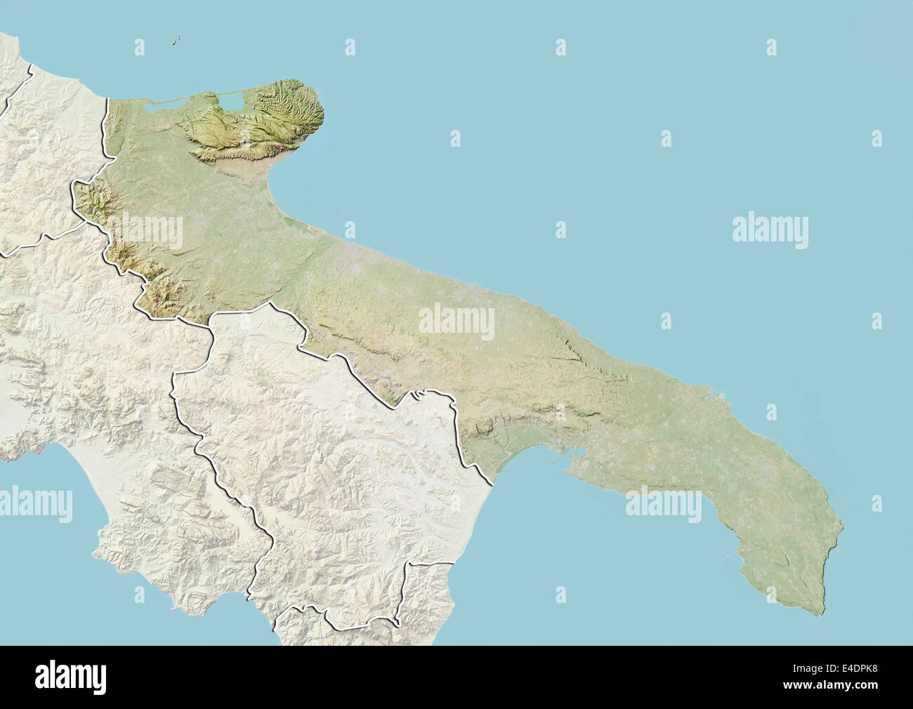 Région Des Pouilles Italie Carte En Relief Photo Stock Alamy 7825