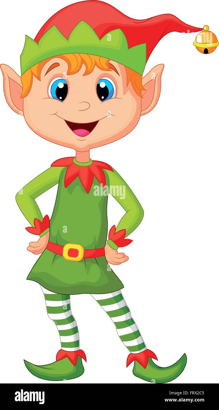 Mignon et heureux à lutin de Noël Image Vectorielle Stock - Alamy