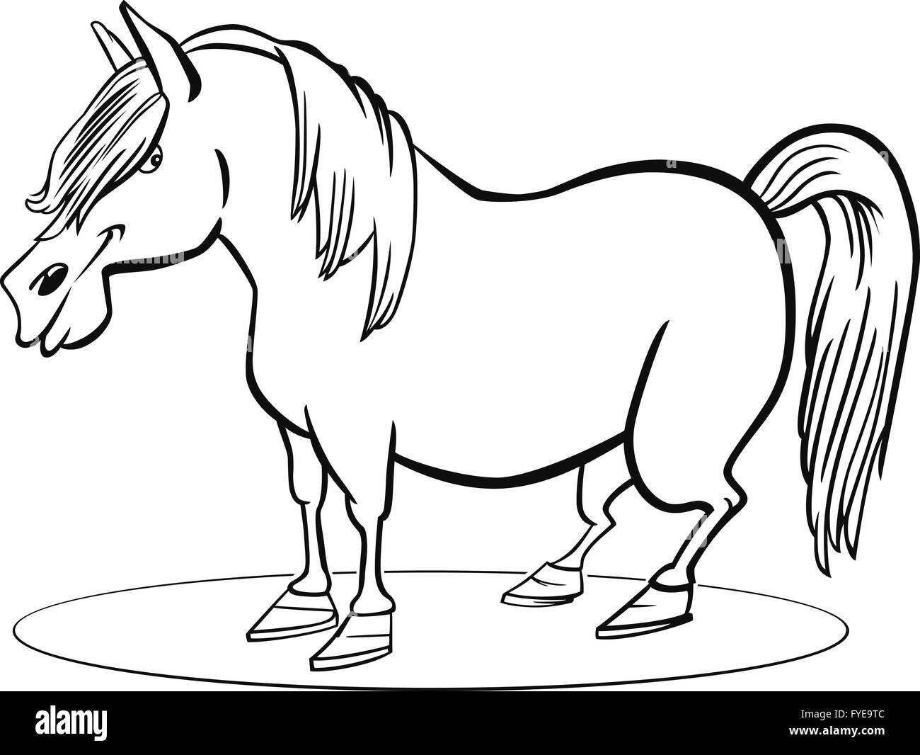 Coloriage Cheval poney Cartoon Photo Stock  Alamy