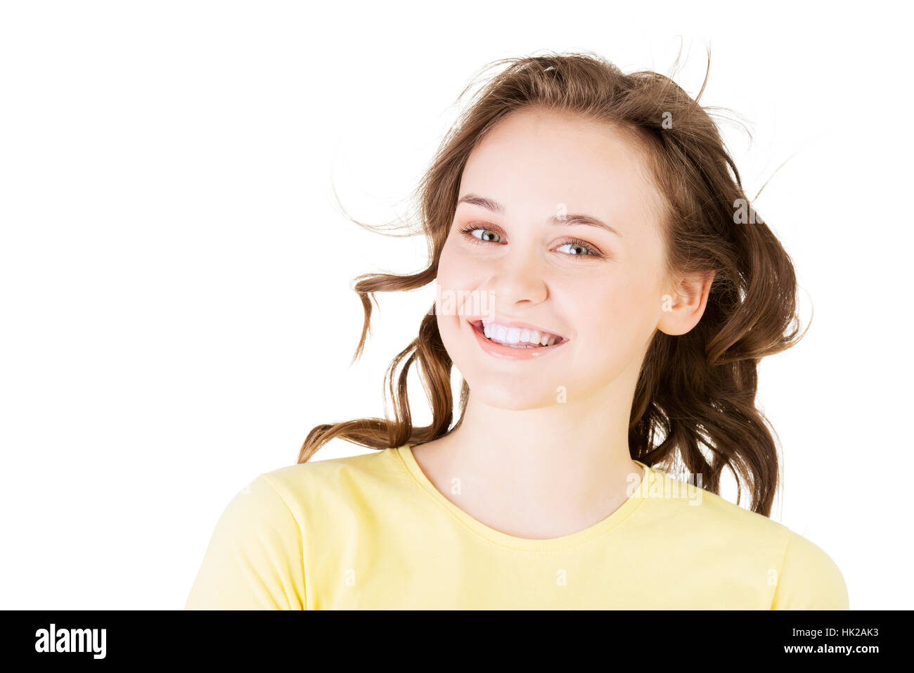 Teen Girl Portrait Isoalated Sur Fond Blanc Photo Stock Alamy