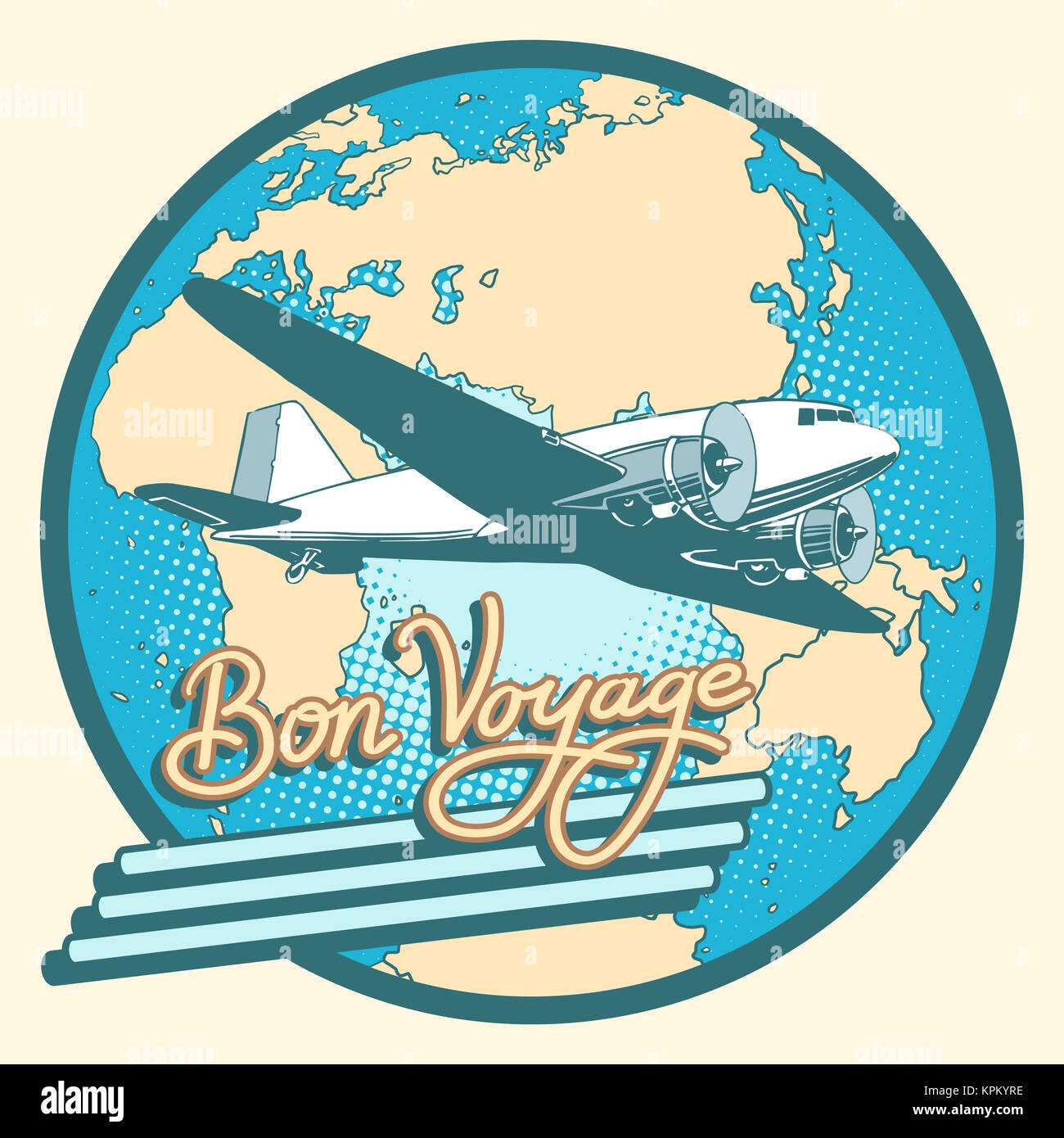 bon-voyage-avion-r-tro-poster-abstract-photo-stock-alamy