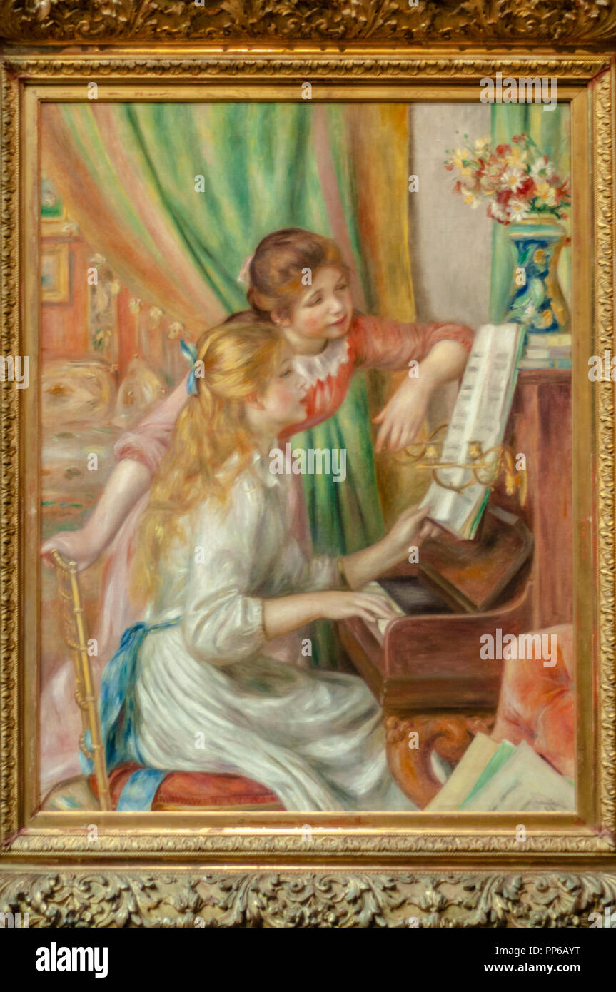 Pierre Auguste Renoir Young Les Filles Au Piano 1892 Musée Dorsay Paris Photo Stock Alamy 
